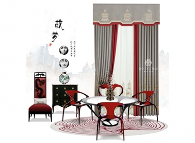 Suit style: New Chinese style    Suitable space: bedroom/living room