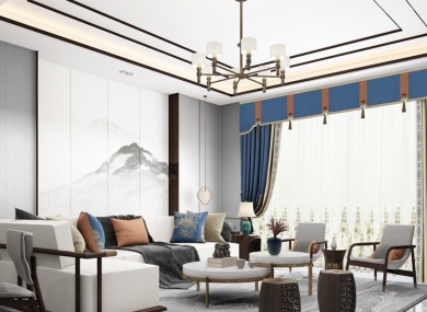 Suit style:New Chinese style   Suitable space: bedroom/living room