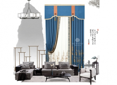 Suit style:New Chinese style   Suitable space: bedroom/living room
